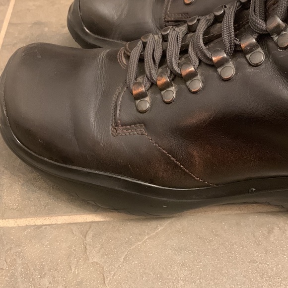 Prada Chunky Men's Combat Vibram Boot Brown Leather T0330 Size 7.5 - Picture 5 of 11